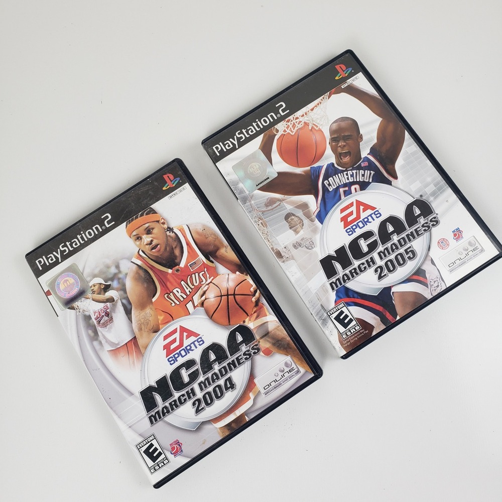 NCAA March Madness 2004 + 2005 PlayStation‎ 2 PS2 EA Sports Basketball Game Lot